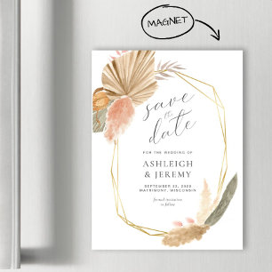 Magnétique Boho Mariage tropical Enregistrer la date Carte ma