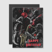 Magnétique Bonne carte d'anniversaire Jazz Music Band (Devant / Derrière)