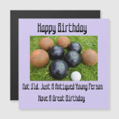 Magnétique Boules de pelouse à la lavande drôles, carte magné (Devant / Derrière)