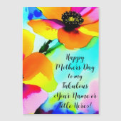 Magnétique Bright Poppies Votre nom Fête de la Mère Carte à p (Devant)