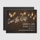 Magnétique Briques Edison Lights Enregistrer la date Carte ma (Devant / Derrière)