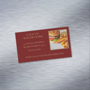 Magnétique Burgers et carte de visite de barbecue