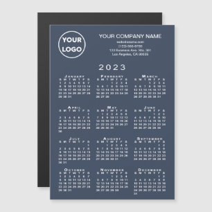 Magnétique Calendrier 2023 Logo d'entreprise Texte Carte à pu