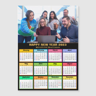 Magnétique Calendrier 2023 Photo d'entreprise Gold Carte magn