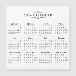 Magnétique Calendrier 2024 simple mais élégant   Carte magnét