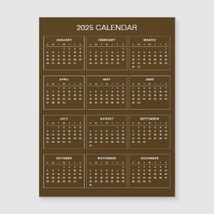 Magnétique Calendrier 2025 simple mais élégant Carte magnét