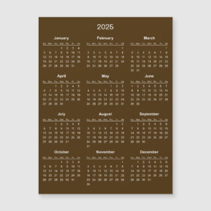 Magnétique Calendrier 2025 simple mais élégant Carte magnét