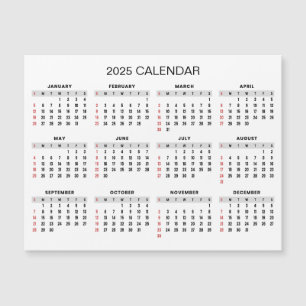 Magnétique Calendrier 2025 simple mais élégant   Carte magnét