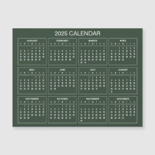 Magnétique Calendrier 2025 simple mais élégant Carte magnét