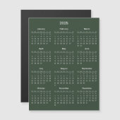 Magnétique Calendrier 2025 simple mais élégant | Carte magnét (Devant / Derrière)