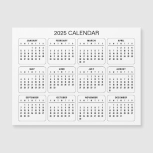 Magnétique Calendrier 2025 simple mais élégant   Carte magnét