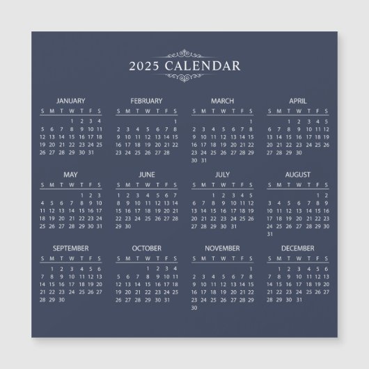 Magnétique Calendrier 2025 simple mais élégant | Carte magnét (Devant)