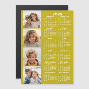 Magnétique Calendrier 2026 avec 4 photo Collage carte magnéti