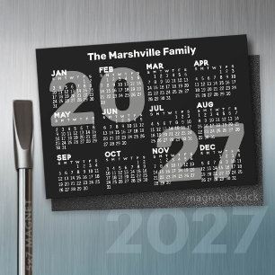 Magnétique Calendrier 2027 avec texte supplémentaire - Carte