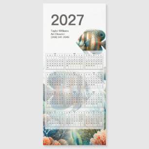 Magnétique Calendrier 2027 pour poissons tropicaux Carte magn