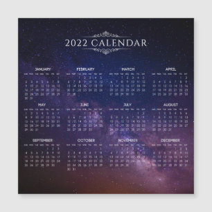 Magnétique Calendrier élégant 2022 sur Voie lactée   Carte ma