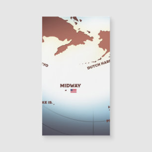 Magnétique Carte 2ÈME GUERRE MONDIALE de style vintage de Mid