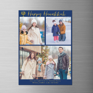 Magnétique Carte à puce Happy Hanoukka Family 3 Photo Collage