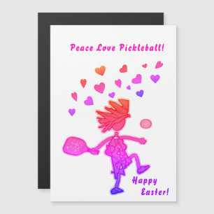 Magnétique Carte à puce PEACE LOVE PICKLEBALL