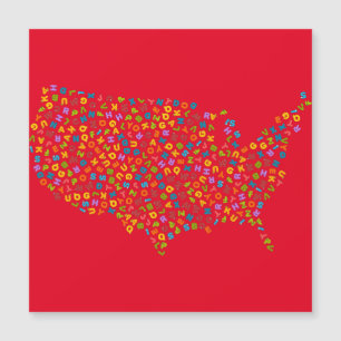 Magnétique Carte alphabétique des États-Unis