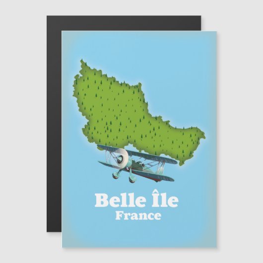 Magnétique Carte Belle Île France (Devant / Derrière)