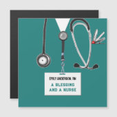Magnétique Carte cadeau de fin d'études créative pour infirmi (Devant / Derrière)