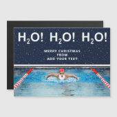 Magnétique Carte cadeau de Noël de natation (Devant / Derrière)