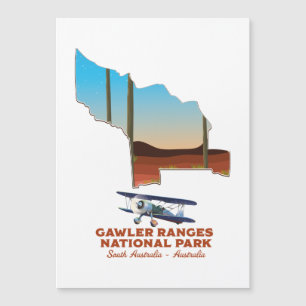 Magnétique carte d'affiche de voyage des chaînes de Gawler