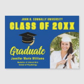 Magnétique Carte d'aimant Blue Yellow Graduate Custom Graduat (Devant)