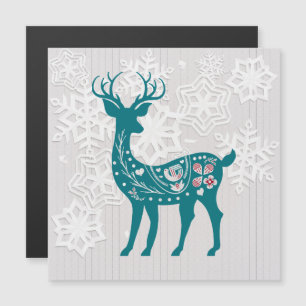 Magnétique Carte d'aimant pour wapitis en bois d'hiver Deer S