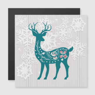 Magnétique Carte d'aimant pour wapitis en bois d'hiver Deer S