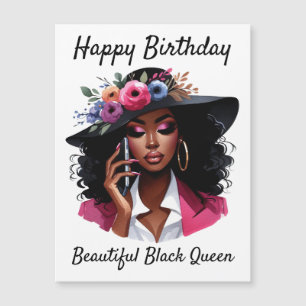 Magnétique Carte d'anniversaire de femme noire