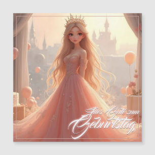 Magnétique Carte d'anniversaire de princesse en rose