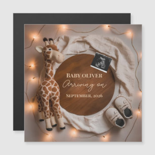 Magnétique carte d'annonce de grossesse bébé girafeau révélat
