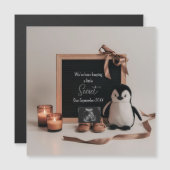 Magnétique Carte d'annonce de grossesse neutre et bohème terr (Devant / Derrière)