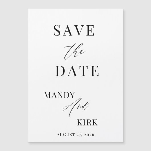 Magnétique Carte d'annonce de mariage Save the Date (Devant)