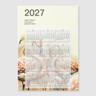 Magnétique Carte de calendrier tropical 2027 à troupeau de fl