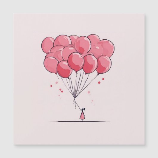 Magnétique Carte de jour de Valentines de Ballons pliants (Devant)