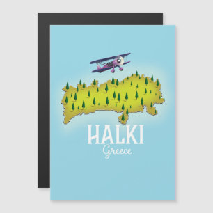 Magnétique Carte de la Grèce de Halki Illustré affiche de voy