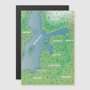 Magnétique Carte de la mer Baltique