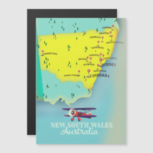 Magnétique Carte de la Nouvelle-Galles du Sud en Australie