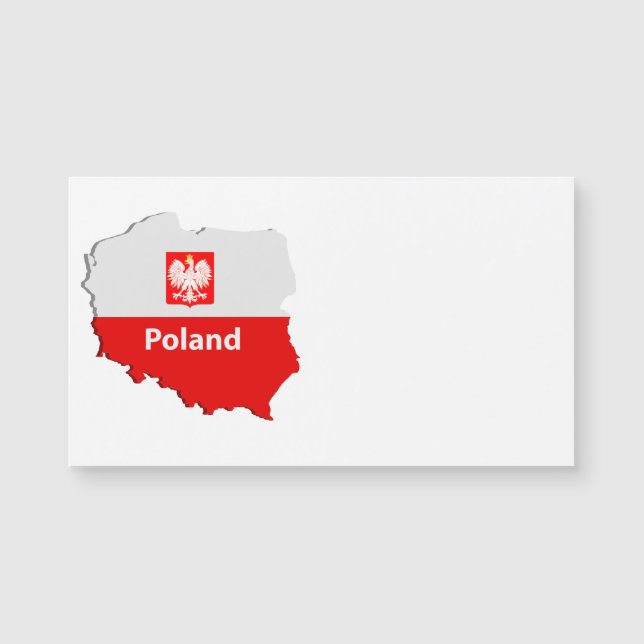 Magnétique Carte de la Pologne (Devant)