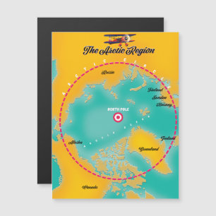 Magnétique Carte de la région arctique pôle nord