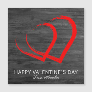 Magnétique Carte de la Saint-Valentin Rustique en Bois avec C