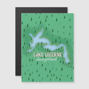 Magnétique Carte de l'affiche de voyage du lac Lucerne en Sui