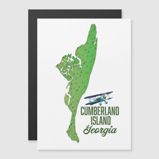 Magnétique Carte de l'île Cumberland Géorgie (Devant / Derrière)