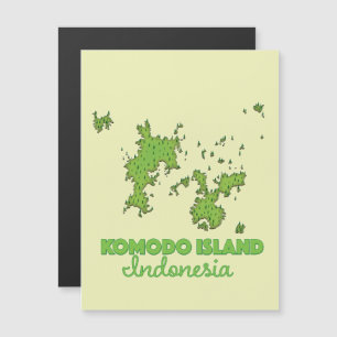 Magnétique Carte de l'île de Komodo Indonésie