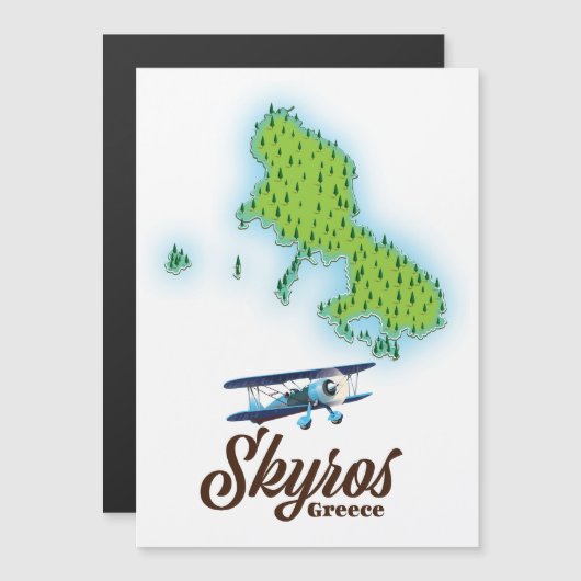 Magnétique Carte de l'île de Skyros Grèce (Devant / Derrière)