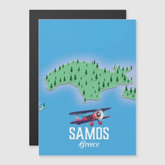Magnétique Carte de l'île grecque de Samos (Devant / Derrière)