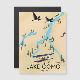 Magnétique Carte de l'Italie du lac de Côme affiche de voyage